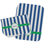 Stripes Burp Cloths - Fleece - Set of 2 w/ Name or Text