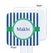 Stripes White Plastic Stir Stick - Single Sided - Square - Approval