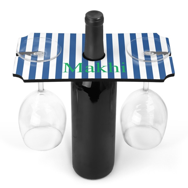 Custom Stripes Wine Bottle & Glass Holder (Personalized)