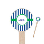 Stripes 4" Round Wooden Food Picks - Double Sided (Personalized)