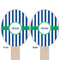 Stripes Wooden Food Pick - Oval - Double Sided - Front & Back