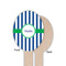 Stripes Wooden Food Pick - Oval - Single Sided - Front & Back