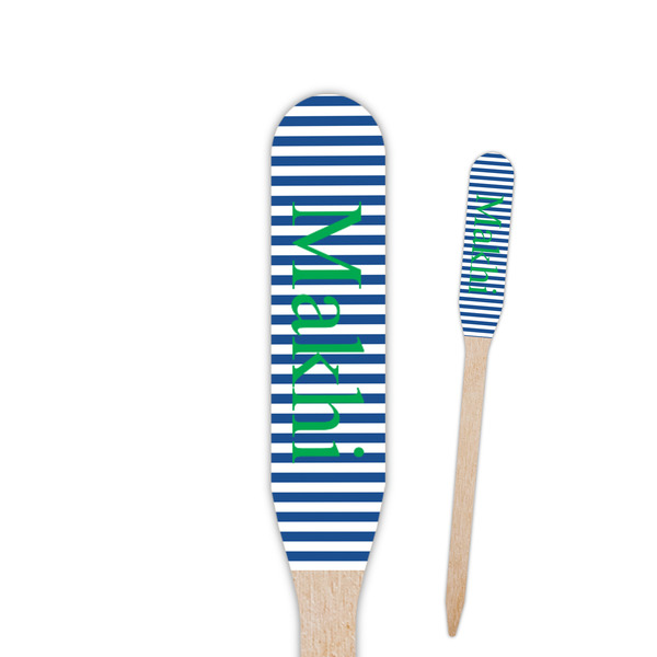 Custom Stripes Paddle Wooden Food Picks - Double Sided (Personalized)