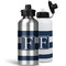 Horizontal Stripe Aluminum Water Bottles - MAIN (white &silver)