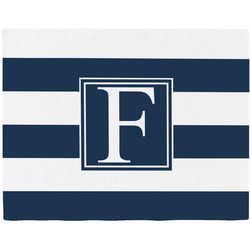 Horizontal Stripe Woven Fabric Placemat - Twill w/ Initial