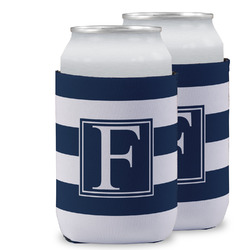 Horizontal Stripe Can Cooler (12 oz) w/ Initial