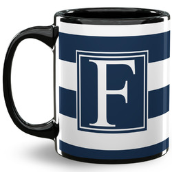 Horizontal Stripe 11 Oz Coffee Mug - Black (Personalized)