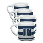 Horizontal Stripe Double Shot Espresso Cups - Set of 4 (Personalized)