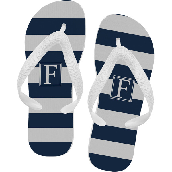 Custom Horizontal Stripe Flip Flops - Large (Personalized)