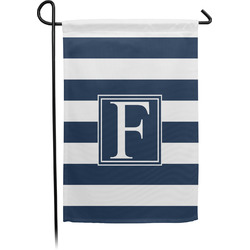 Horizontal Stripe Small Garden Flag - Single Sided w/ Initial