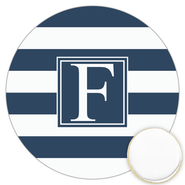 Custom Horizontal Stripe Printed Cookie Topper - 3.25" (Personalized)