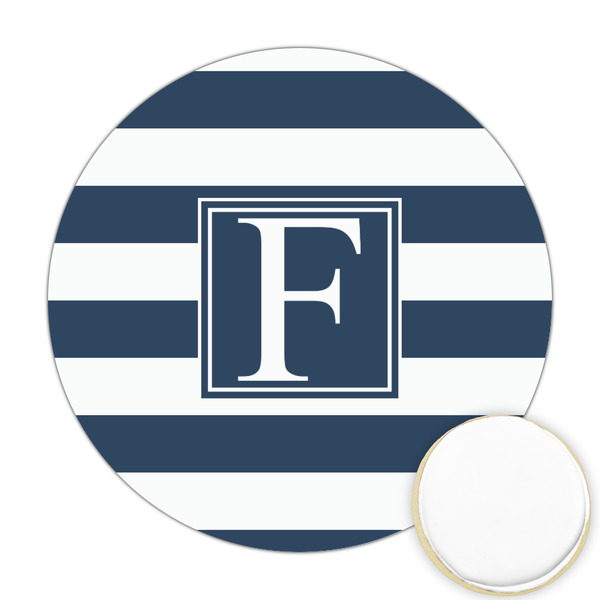 Custom Horizontal Stripe Printed Cookie Topper - Round (Personalized)