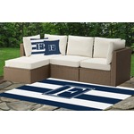 Horizontal Stripe Indoor / Outdoor Rug - Custom Size w/ Initial