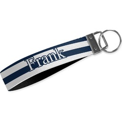 Horizontal Stripe Wristlet Webbing Keychain Fob (Personalized)