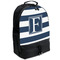 Horizontal Stripe Large Backpack - Black - Angled View