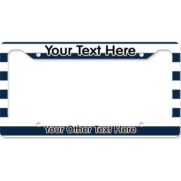 Custom Horizontal Stripe License Plate Frame - Style B (Personalized)