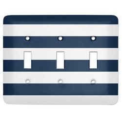 Horizontal Stripe Light Switch Cover (3 Toggle Plate)