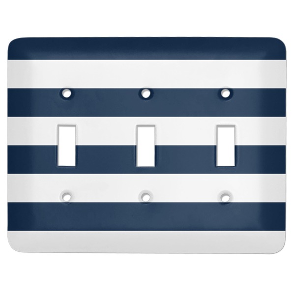 Custom Horizontal Stripe Light Switch Cover (3 Toggle Plate)