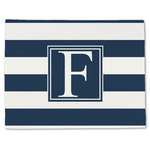 Horizontal Stripe Single-Sided Linen Placemat - Single w/ Initial