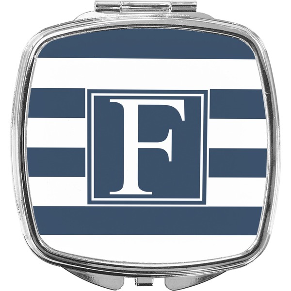 Custom Horizontal Stripe Compact Makeup Mirror (Personalized)