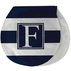 Horizontal Stripe Burp Pad - Velour w/ Initial