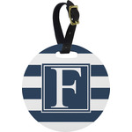 Horizontal Stripe Plastic Luggage Tag - Round (Personalized)