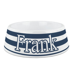 Horizontal Stripe Plastic Dog Bowl - Medium (Personalized)