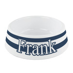 Horizontal Stripe Plastic Dog Bowl - Small (Personalized)