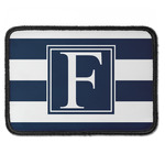 Horizontal Stripe Iron On Rectangle Patch w/ Initial