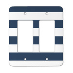 Horizontal Stripe Rocker Style Light Switch Cover - Two Switch