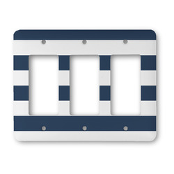 Horizontal Stripe Rocker Style Light Switch Cover - Three Switch