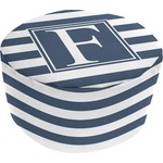 Horizontal Stripe Round Pouf Ottoman (Personalized)