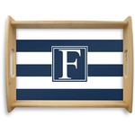 Horizontal Stripe Natural Wooden Tray - Large (Personalized)