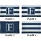 Horizontal Stripe Set of Rectangular Dinner Plates (Approval)