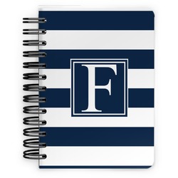 Horizontal Stripe Spiral Notebook - 5x7 w/ Initial