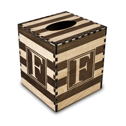 Horizontal Stripe Wood Tissue Box Cover - Square (Personalized)