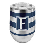 Horizontal Stripe Stemless Wine Tumbler - Full Print (Personalized)