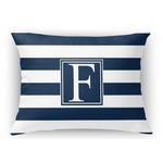 Horizontal Stripe Rectangular Throw Pillow Case (Personalized)