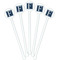 Horizontal Stripe White Plastic 5.5" Stir Stick - Fan View