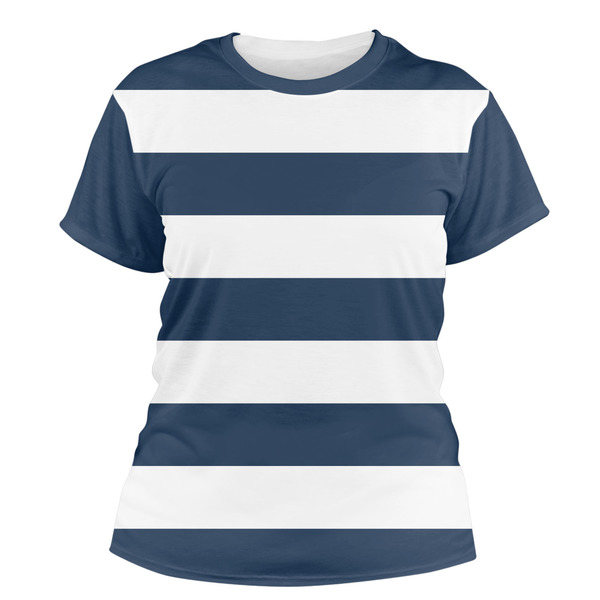 Custom Horizontal Stripe Women's Crew T-Shirt - Large