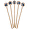 Horizontal Stripe Wooden 7.5" Stir Stick - Round - Fan View