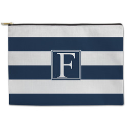 Horizontal Stripe Zipper Pouch - Large - 12.5"x8.5" (Personalized)