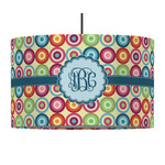 Retro Circles 12" Drum Pendant Lamp - Fabric (Personalized)