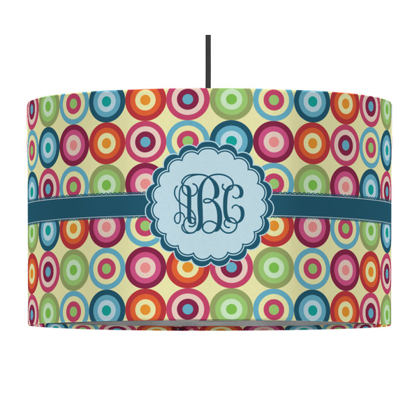 Custom Retro Circles 12" Drum Pendant Lamp - Fabric (Personalized)