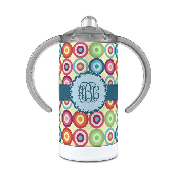 Custom Retro Circles 12 oz Stainless Steel Sippy Cup (Personalized)