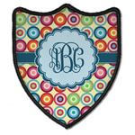 Retro Circles Iron On Shield Patch B w/ Monogram