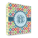 Retro Circles 3 Ring Binder - Full Wrap - 2" (Personalized)