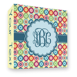 Retro Circles 3 Ring Binder - Full Wrap - 3" (Personalized)