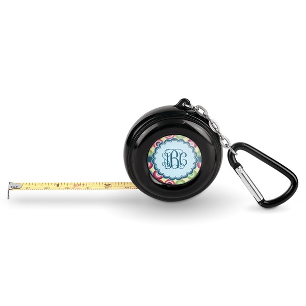 Custom Retro Circles Pocket Tape Measure - 6 Ft w/ Carabiner Clip (Personalized)