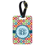 Retro Circles Metal Luggage Tag w/ Monogram